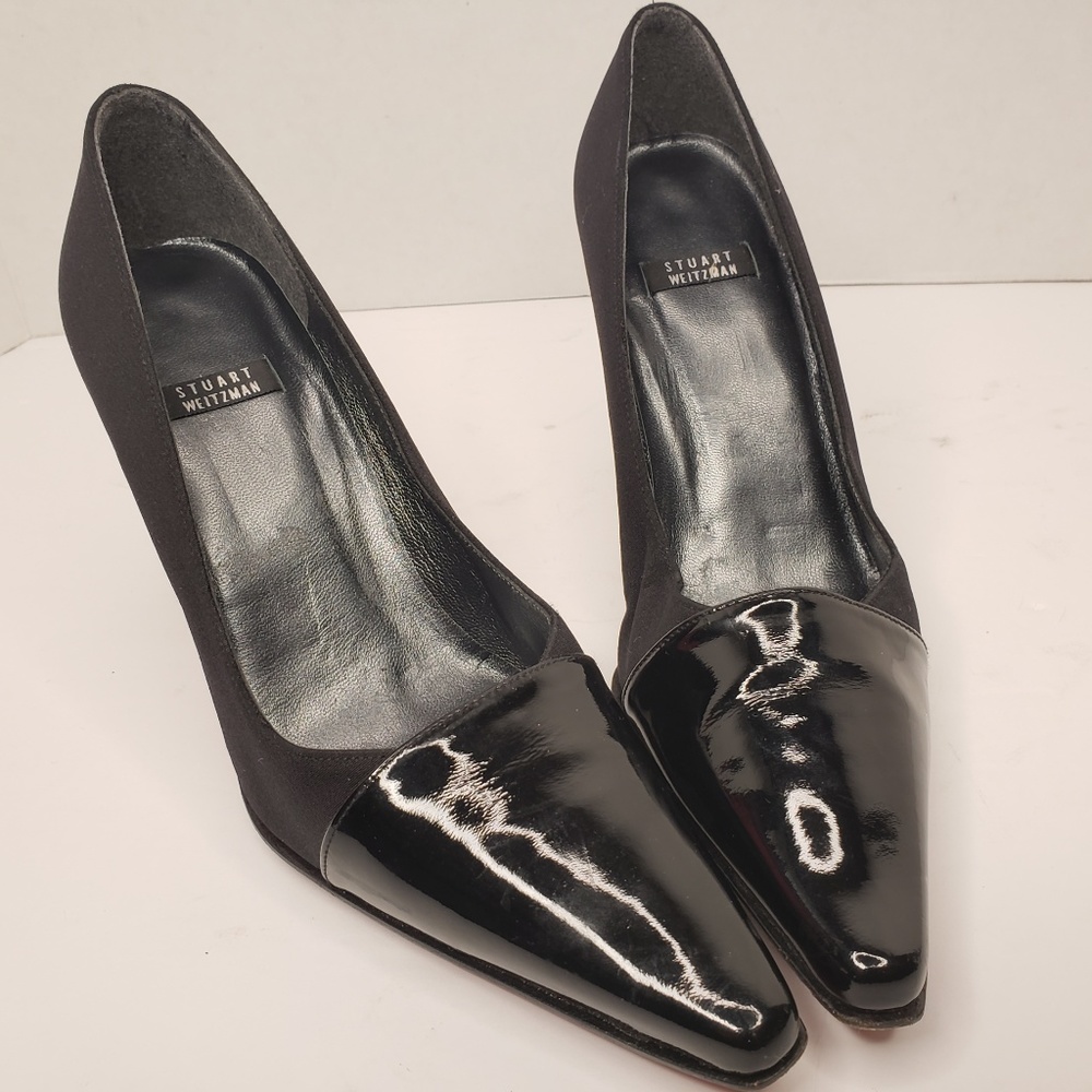 Stuart Weitzman Cap Pointy Toe Heels 7 Wide